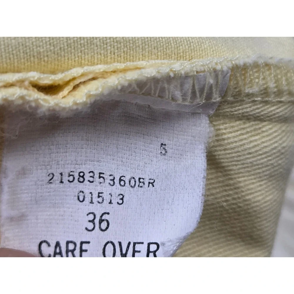 Polo Ralph Lauren Tyler Short Mens 36 Yellow Pleated Chino Shorts *Distressed*